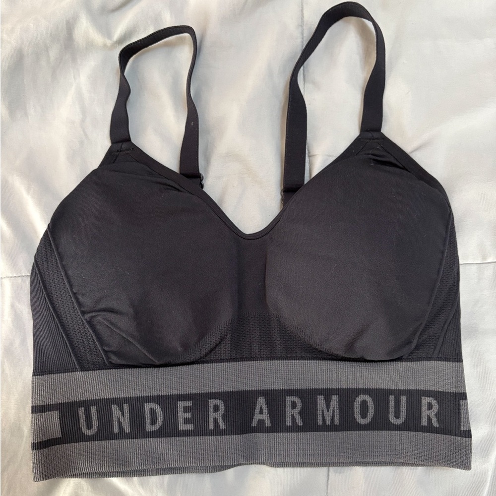 Under Armour Black and Gray Sports Bra Size‎ Small Like New